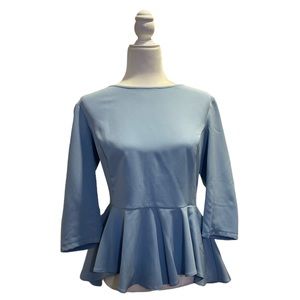 NWT Baby Blue Peplum blouse